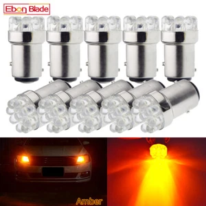 10X AMBER YELLOW 1157 BAY15D 9SMD LED Bulb Car Indicator Signal Stop Tail Light - Picture 1 of 8