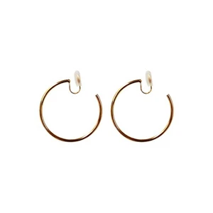 Silver 40mm Big Hoop Clip Angle Adjustable Invisible Spiral Clip On Earrings - Picture 1 of 10