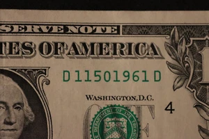 [JAN 15, 1961] [NOV 5, 1961] ONE DOLLAR FANCY BIRTHDAY NOTE  SN D 11501961 D - Picture 1 of 3