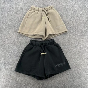 Essentials Fear Of God Shorts Girls XS Black Beige Lot of 2 - Picture 1 of 4