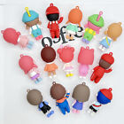 1PC New cute various types of boys and girls keychain student bag pendant rub-wf