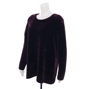 Suéter tejido Orvis Chenille para mujer talla XL púrpura manga larga - Imagen 1 de 9