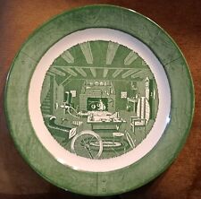 13" Chop Plate (Round Platter) Colonial Homestead Green by ROYAL (USA)