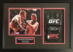 Dustin Poirier autographed signed framed glove UFC JSA COA Justin Gaethje - Picture 1 of 2