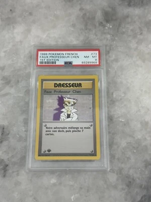 1999 Faux Professeur Chen 73/102 Base Set 1st Edition PSA 8 *POP 2* Pokemon TCG - Image 1 of 2