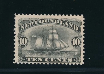 NEWFOUNDLAND (1887) "SCHOONER" Sc #59; MH; F/VF; NO FAULTS - NICE PERFS - Image 1 of 2
