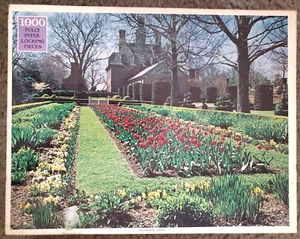 Vintage-Rainbow Works 1000 Piece Puzzle, Williamsburg VA, Flower Garden - Picture 1 of 4