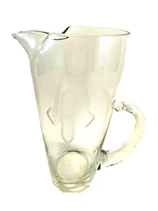 Vintage Glas Martini Cocktail Krug mit Griff geätzt Anfangsbuchstabe B 8,5"t - Bild 1 von 4