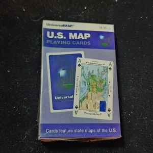 Tarjetas de juego de mapas vintage de EE. UU. selladas en paquete - Imagen 1 de 4