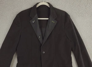 Shanghai Tang Reversible Black Cotton Moleskin/Poplin Jacket Men's 38 R Regular - Picture 1 of 21