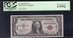 FR.2300 1935-A $1 “HAWAII” SILVER CERTIFICATE PCGS SUPERB GEM UNCIRCULATED-67PPQ - Picture 1 of 2