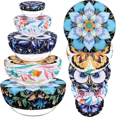 Cubiertas de tazón de tela elástica reutilizables de 5 piezas de 5 tamaños para pan Foto 1 de 4