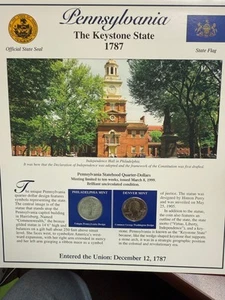 1999 P & D Pennsylvania Statehood Quarter Coin & Stamp Set - Picture 1 of 2