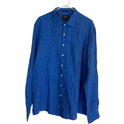 Rodd & Gunn Men's 2XL Blue Linen Blend Long Sleeve Button Up Shirt NWT - Image 1 of 4