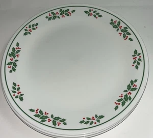 Juego de 5 platos de cena vintage Corelle Navidad Invierno Acebo 10 1/4” - Imagen 1 de 4