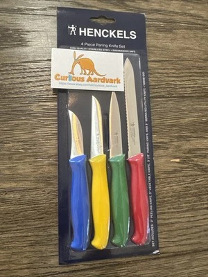 Elegante juego de cuchillos de pelar multicolores de 4 piezas - perfecto para la creatividad culinaria Foto 1 de 4