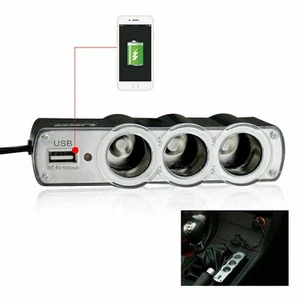 Portable 2 in 1 Car Charger Splitter for 12V 24V Vehicles with Dual USB Ports - Zdjęcie 1 z 8