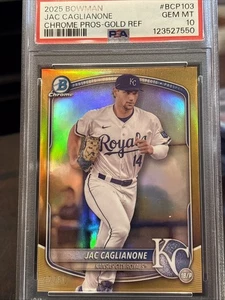 2025 Bowman Jac Caglianone True Gold RC Refractor /50 PSA 10 GEM MINT BCP103 - Bild 1 von 4