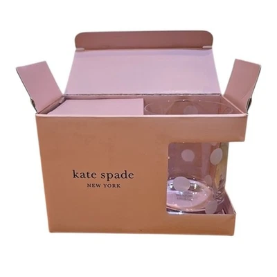 Copos gravados Kate Spade x Lenox Pearl Place bolinhas vinho uísque sem haste - Imagem 1 de 4