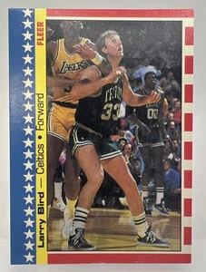Pegatina Fleer 1987-88 #4 Larry Bird Boston Celtics baloncesto vintage - Imagen 1 de 15