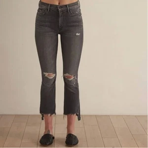 Mother The Insider Crop Step Chew Jeans 24 Scene Of The Crime Distressed - Picture 1 of 8