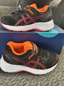 Asics Contend 5 PS. Little Kid's Size 10 Black/Red, Athletic Sneakers New In Box - Picture 1 of 10