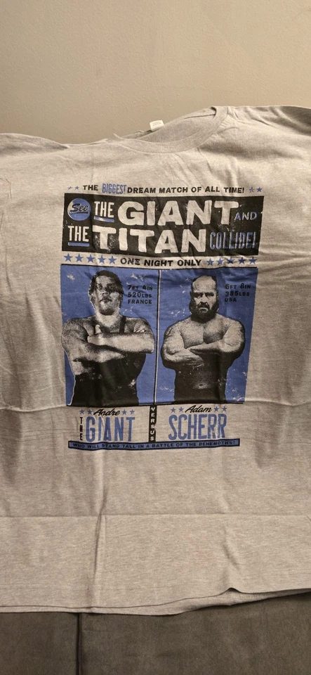 Camiseta Andre The Giant Vs Adam Scherr Braun Stroman 3xl WWE WWF Foto 1 de 1