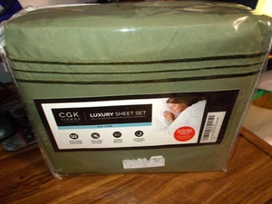 CGK LINENS LUXURY CAL KING * SAGE GREEN * 4-TEILIGES LAKEN-SET NOS - Bild 1 von 7