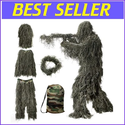 Adjustable Ghillie Suit Combo: Jacket, Pants & Carry Bag for Deep Concealment - Image 1 of 4
