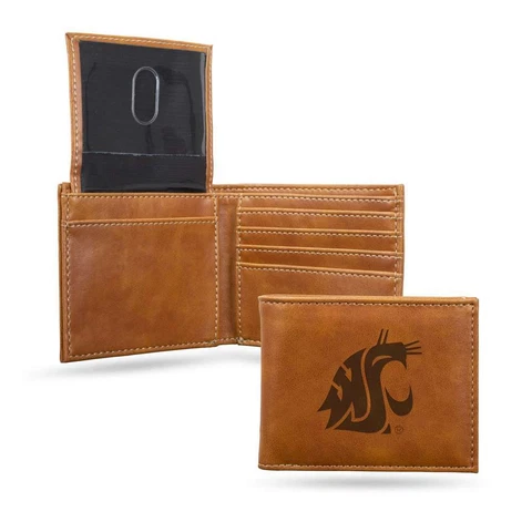 Washington State Cougars Laser Engraved Wallet - Tan Cover