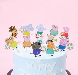 24pcs Peppa Pig Cupcake Toppers Fruit Salad Jelly Toppers Party Food Decoration - Picture 1 of 2
