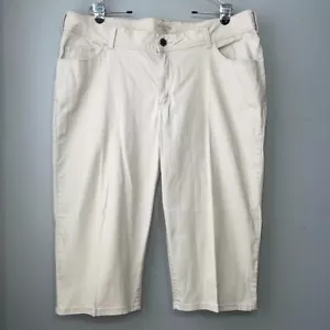 Riders by Lee Plus Size 22WM Tan Jeans Denim Capris Pants Cottage Grandma Summer - Picture 1 of 13