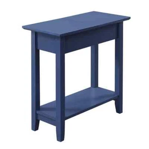 Convenience Concepts End Table 24"x11"x23" Cobalt Blue Flip Top Rectangle Modern - Picture 1 of 7