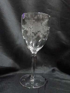Glastonbury Lotus 66-2, Gray Cut Florals: Water or Wine Goblet, 7 1/4", As Is - Picture 1 of 19