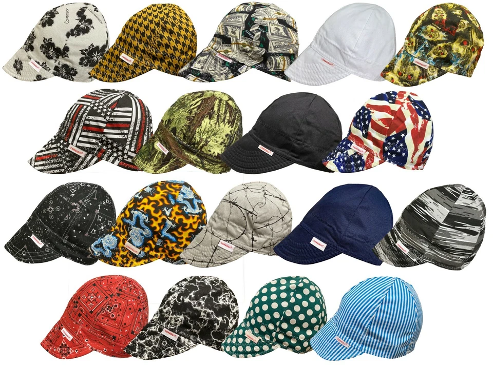 NUEVO CON ETIQUETAS Soldador Soldador Sombrero Comeaux Gorras Estampado AL AZAR Reversible Tamaño 2000 Algodón Foto 1 de 1