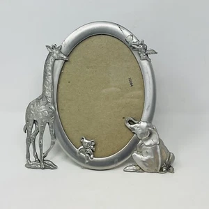 Seagull Pewter Picture Frame Giraffe Elephant Bear Children Animals 5 x7 Vintage - Bild 1 von 17