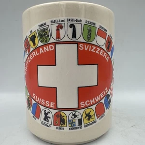 Coffee Mug Tea Cup Swiss Coat Of Arms Suisse Staffel Stoneware VTG Circa 1960s - Picture 1 of 5