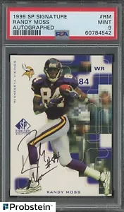 1999 SP Signature Randy Moss Signed On Card AUTO Minnesota Vikings PSA 9 MINT - Picture 1 of 2