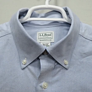 L.L. Bean Traditional Fit Mens Size 16.5-33 Blue Long Sleeve Button-Down Shirt - Picture 1 of 9
