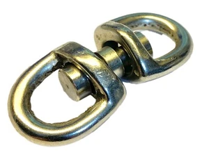 Doppel Wirbel Haken Öse M4 Hoop Ring Verschluss Anti Tangle 23mm Aufhänger Seil/Kette - Bild 1 von 2