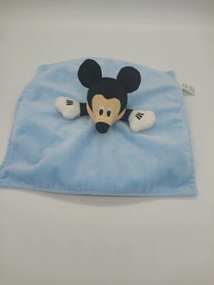 Manta de seguridad de felpa azul Disney Baby Mickey Mouse Lovey 11" x 11" cuadrada usada en excelente estado Foto 1 de 4