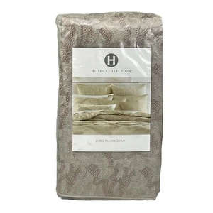 Hotel Collection Highlands Embroidered EURO Sham BEIGE - $135 - Picture 1 of 6
