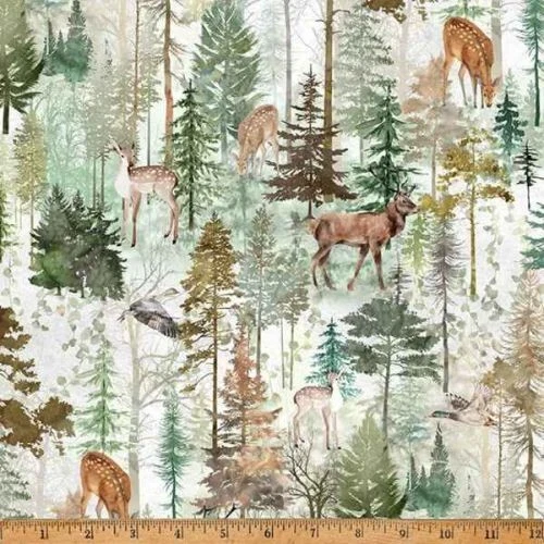 Tree Line By Hoffman Fabrics - Fawn Animals  #W5434-345 - Image 1 of 1