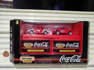Matchbox 1998 COCA-COLA VW VOLKSWAGEN BEETLE + CONCEPT 1 Two Pack New in C9 Box - Picture 1 of 4