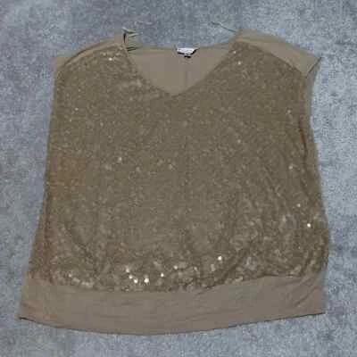 Soulmates блузка верхний женщин 2 X золото блестки короткий рукав круглый вырез повседневный - Изображение 1 из 4