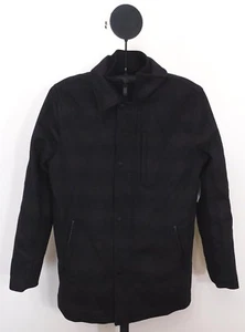Calvin Klein Mens Coffee Bean Brown Layered Textured Pattern Full-zip Coat Small - Picture 1 of 2