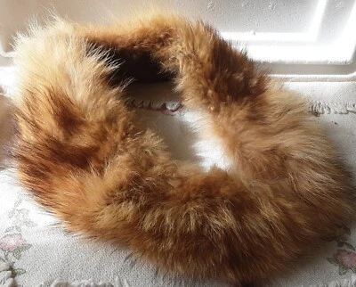 Estola o envoltura de cuello de piel (inmitación) vintage años 40-50 marrón variado con ganchos en el extremo Foto 1 de 4