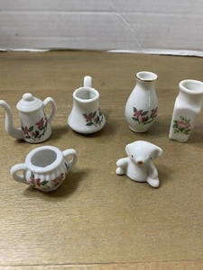 Mini Ceramic Vintage Teapot Vase Figures Lot Of 6 Pieces - Bild 1 von 6