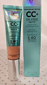 IT Cosmetics CC+ OIL FREE MATTE Porless FULL Coverage Cream MEDIUM TAN 1.08oz - Picture 1 of 2