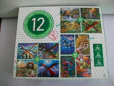Cardinal 8 Puzzle Family Pack Jigsaw WildlifeAnimals 2850 total pcs Size 150-500 - Image 1 of 2